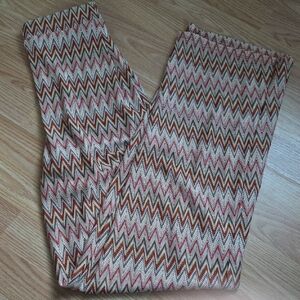 Windsor Zigzag Knit Pants in Rust and Cream